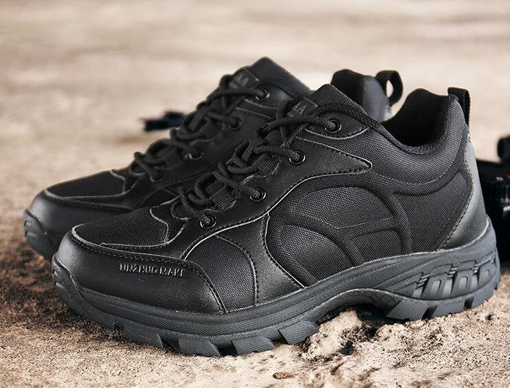 

big mens autumn winter new leather breathable outdoor military boots light tactical boots mountaineering shoes training online yakuda local online store, Black