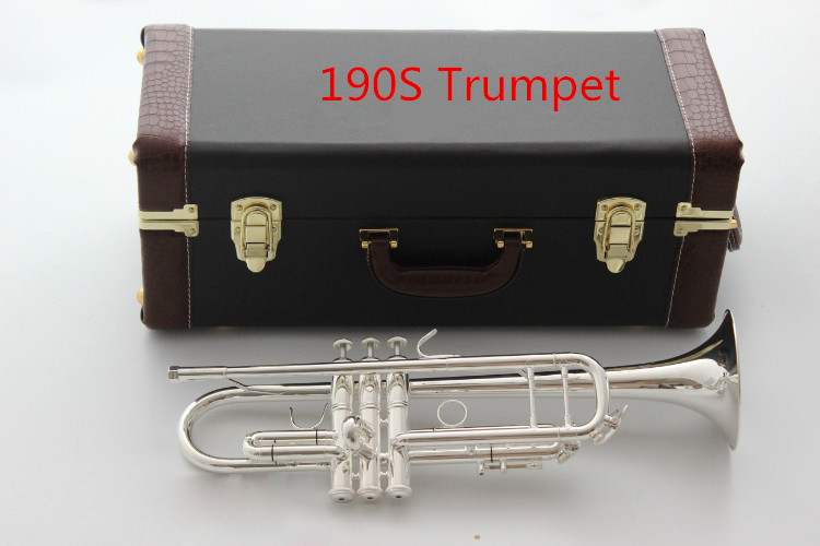 American Original Bach AB190S Trumpet Silver Plated Gold Bach Trumpete Professional Musical Instruments With Case Free Shipping-image-528503900