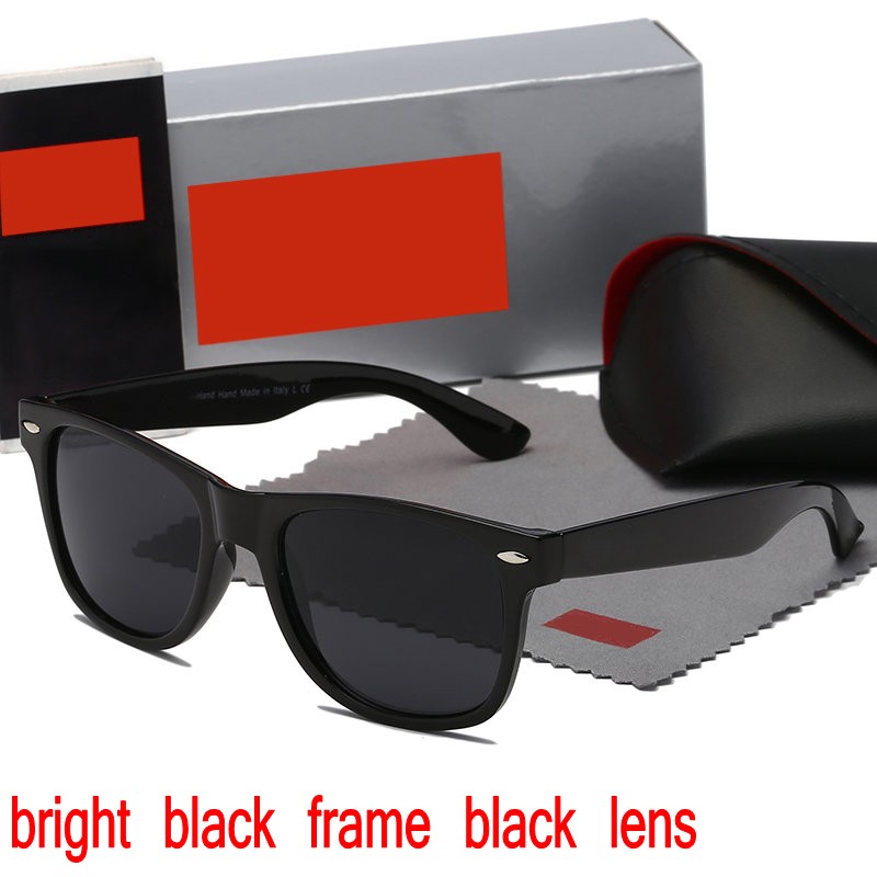 

High Quality Ray Men Women Polarized Sunglasses Vintage Pilot wayfarer Brand Sun Glasses Band UV400 Bans Ben With box and case 2140 R1, White;black