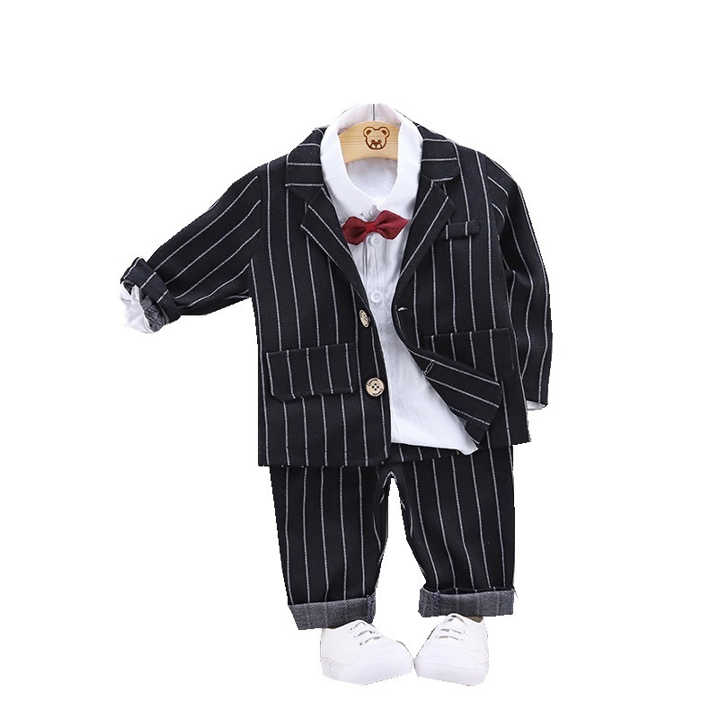 3pcs Child Kids Little Boys Clothing Sets Coat+Shirt+Jeans Leisure Suit Cotton