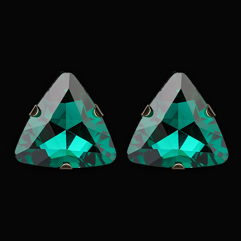 

Feathers Triangle Auricular Needling Colour Crystal Ear Nail Earring