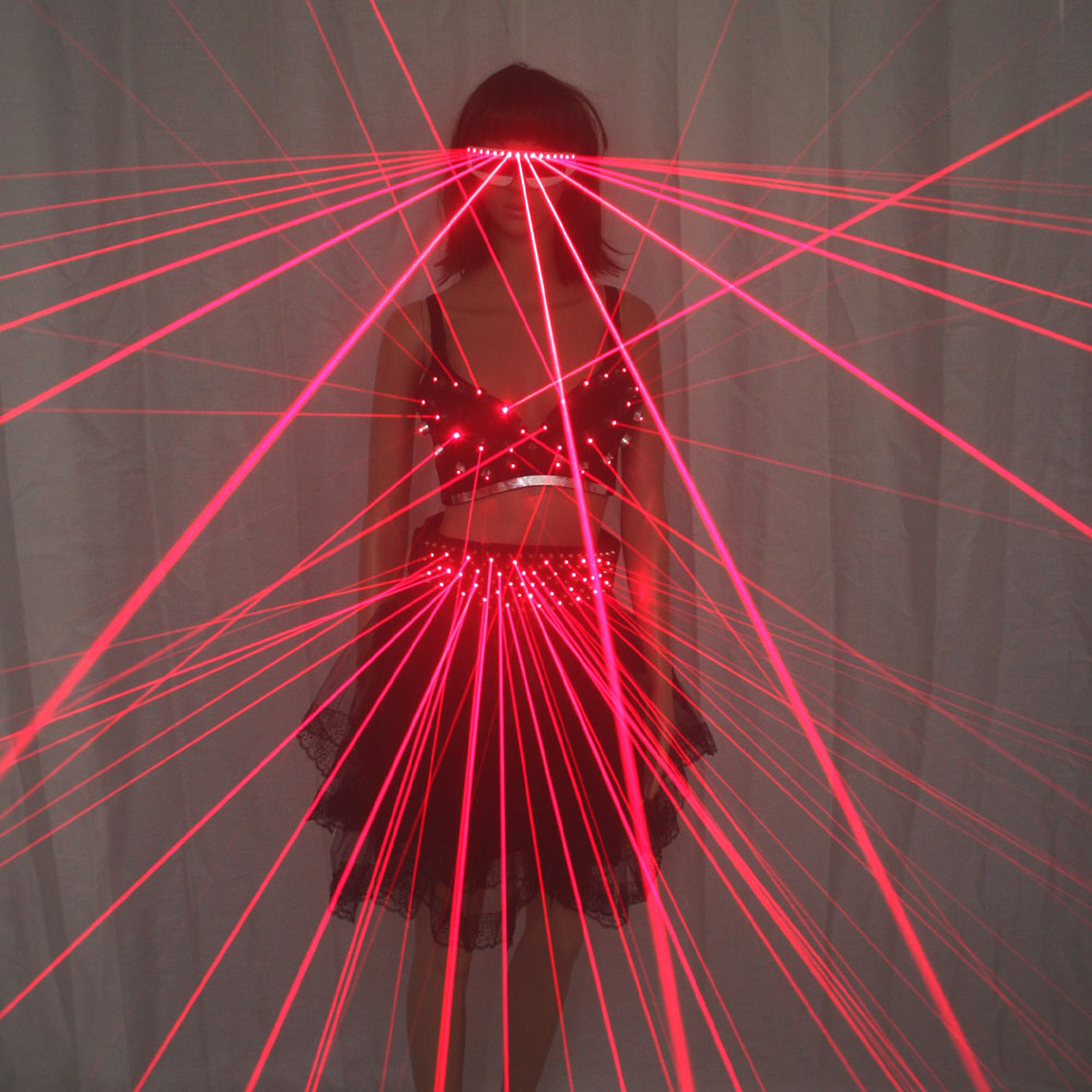 Red LED Clothes, Laser Suits Sexy Girl Bra,Led Glasses For Nightclub Performers-image-535706862