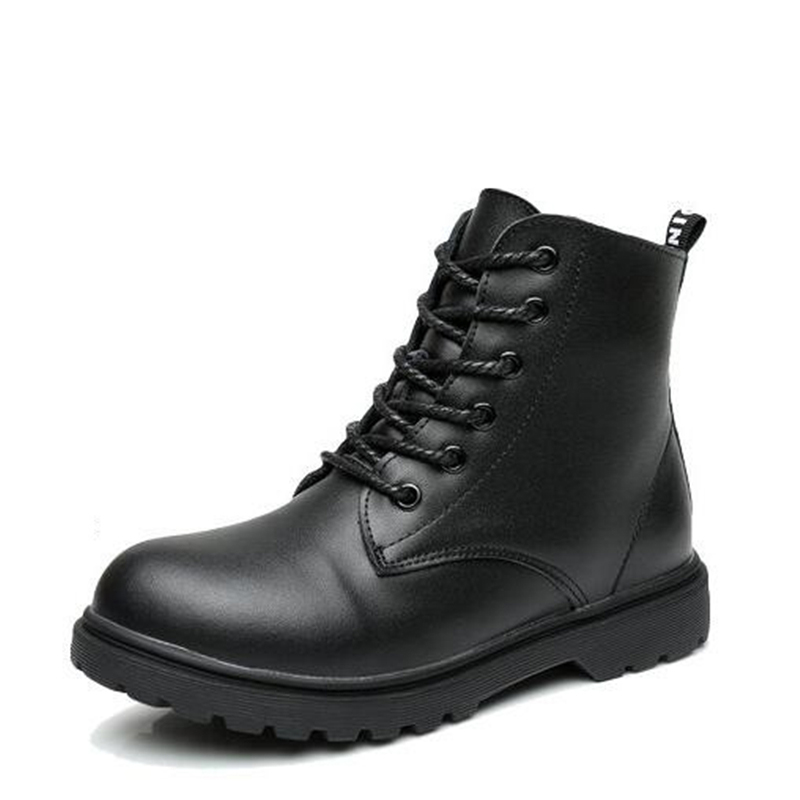 

Autumn Winter Children Martin boots Boys Girls shoes Ankle Genuine leather Kids Snow boots Outdoor Military boots