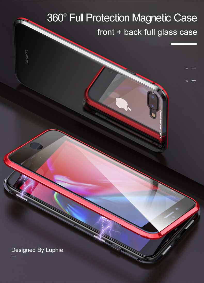 Venda Por Atacado De BRAND Atacado 360 Graus Completa Caixa Magnética Para  Iphone X Xs Max Xr 8 7 Além De Tampa Da Frente De Vidro Traseiro Case Para  Iphone 7 8