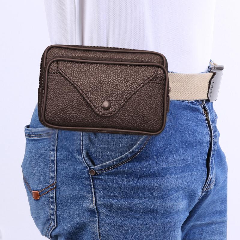 

Men Card Holder Phone Purse Holder Men Waist Purse Zipper Leather Outdoor Sport Fanny Multi-function Phone Pocket, Sky blue