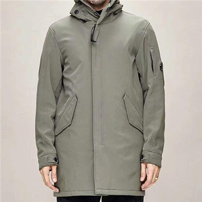 

topstoney konng gonng in autumn and winter plush and thickened long windbreaker mens jacket is european and american styl plush thicken, Army green