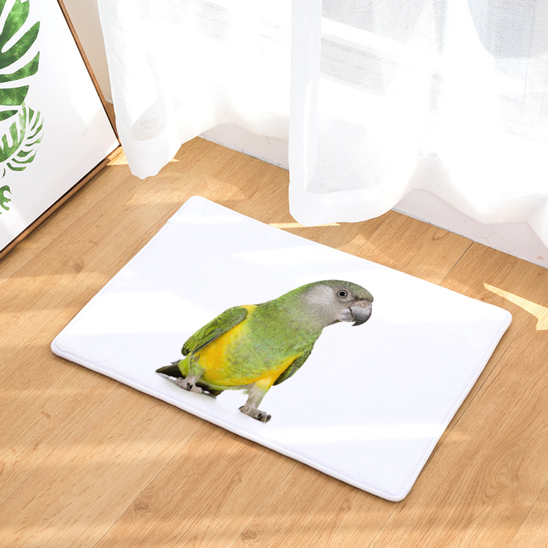 

Sublimation flannel mats parrot digital footprints kitchen mats non-slip floor bathroom carpet Home Decoration rugs
