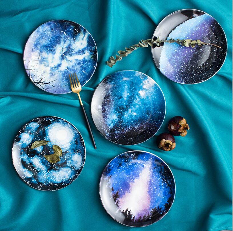 Star breakfast plates dessert fruit plate wedding banquet dishes household decoration hanging dish-image-551259346