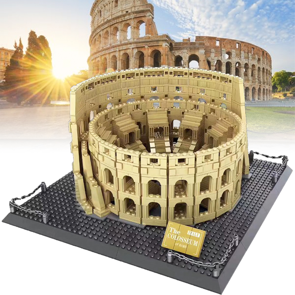 

Architecture Landmark Series The Roman Colosseum Model 1758pcs Wange 5225 DIY Building Blocks Toys for Children Christmas Gift