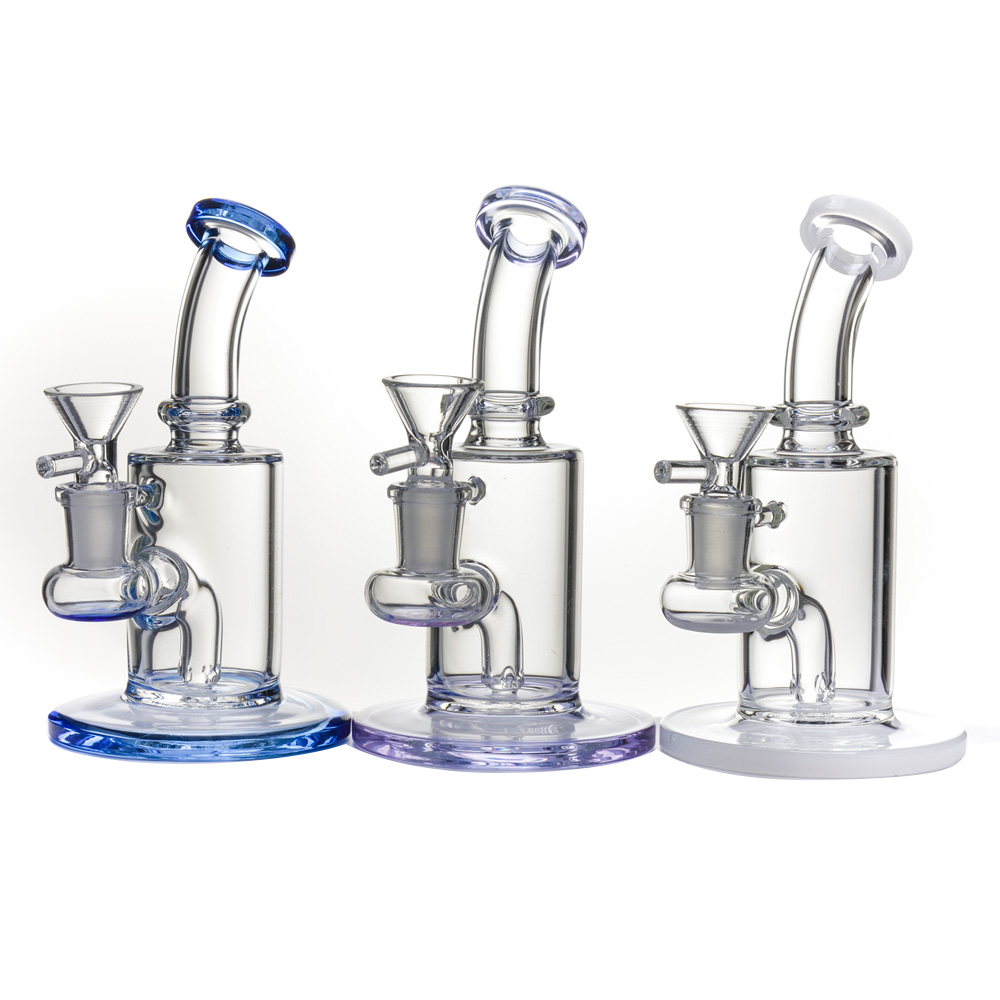

6 Inches Glass Bong With Glass Bowl Mini Color Glass Dab Rig Oil Pipes Perc Heady Smoking Bubbler Quartz Banger 1123