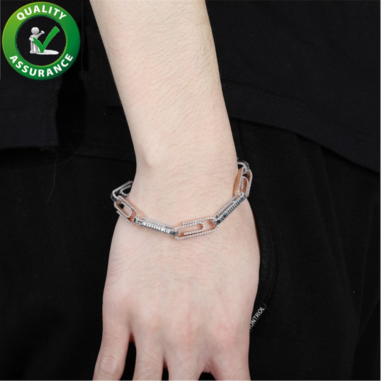 

Luxury Designer Jewelry Men Bracelets Bling Iced Out Dimond Charm Bracelet Gold Silver Bangles Hip Hop Tennis Chain Rapper Hiphop for Love