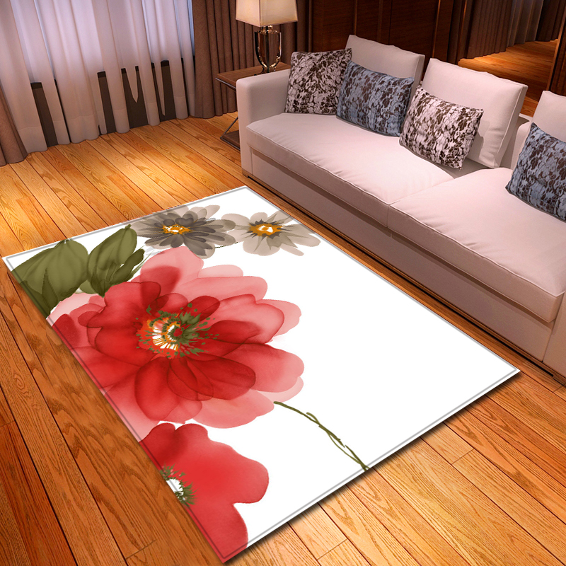 

Pastoral Style Florals Printed Carpet Flannel Memory Foam Soft Area Rugs Home Textile Bedroom Living Room Rug and Carpets, No-2