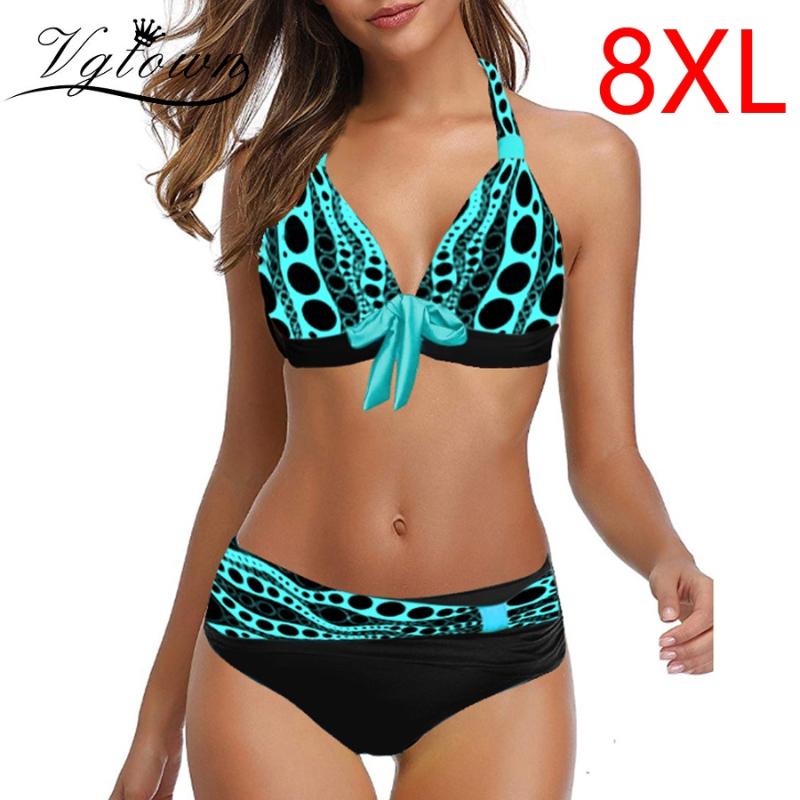 

Plus Size 8XL Sexy Bikini Set Women Swimwear Push Up Swimsuit Bathing Suit Polka Biquinis Female mujer Summer Beachwear