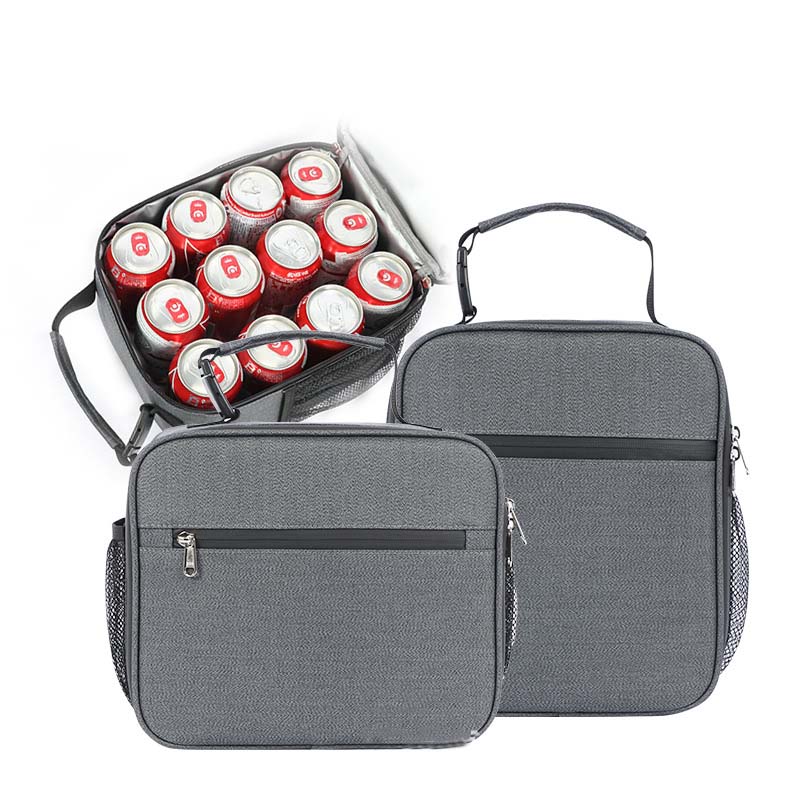 

7L portable lunch bag ice pack thermal meal drinks picnic box cans fresh carrier cooler bag insulated cool bags, Black horizontal