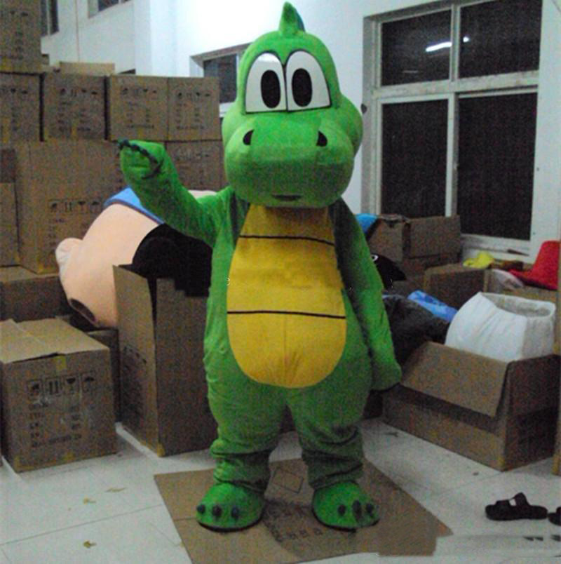 

2019 factory hot Yoshi Dinosaur mascot costume Adult size green Dinosaur cartoon costume Party fancy dress, As pic