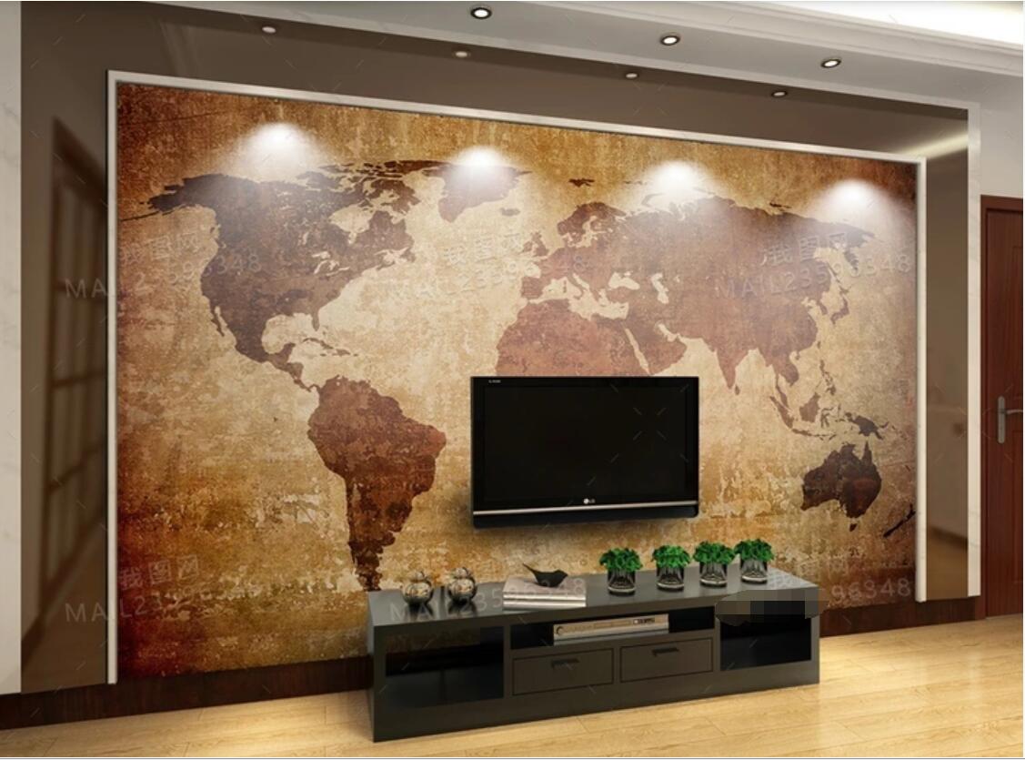 

3d room wallpaper custom photo mural HD retro world map background wall painting wallpaper mural interior for home wallpaper for walls 3 d, Non-woven fabric