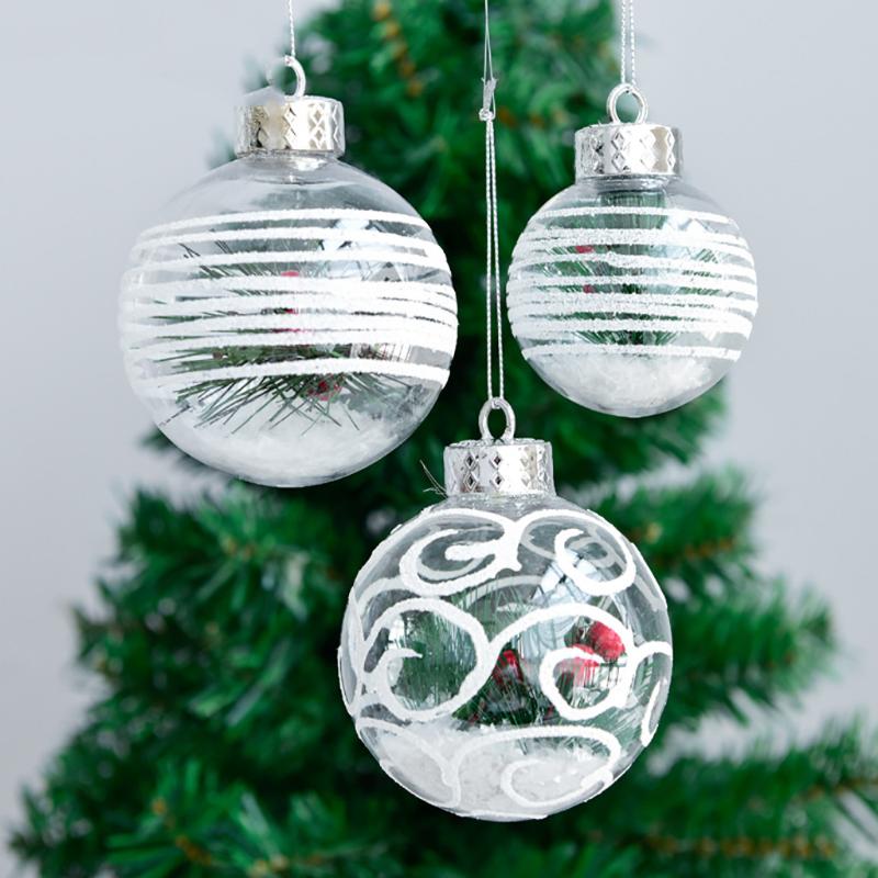 

Christmas ball pendant 8CM Christmas transparent decoration ball decorations Decoration Y507