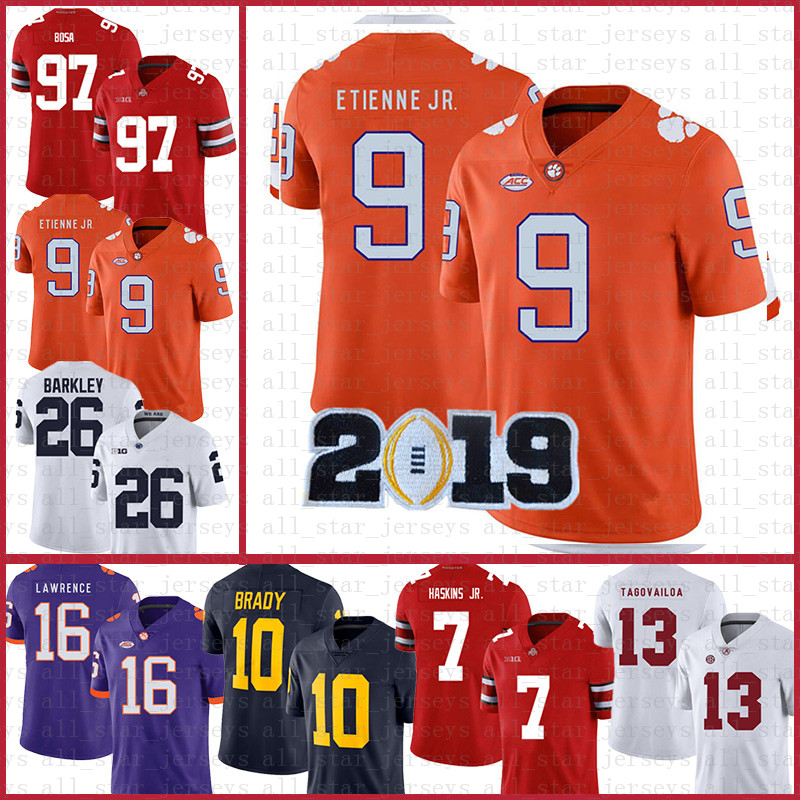 

Clemson Tigers American football Jersey 16 Trevor Lawrence 9 Travis Etienne Jr. sports wears NCAA Jerseys 13 Tua Tagovailoa Tom Brady, Ncaa (langguan)