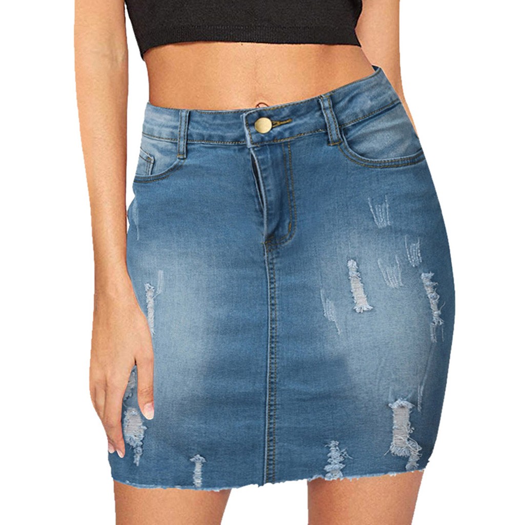 frayed jean skirt