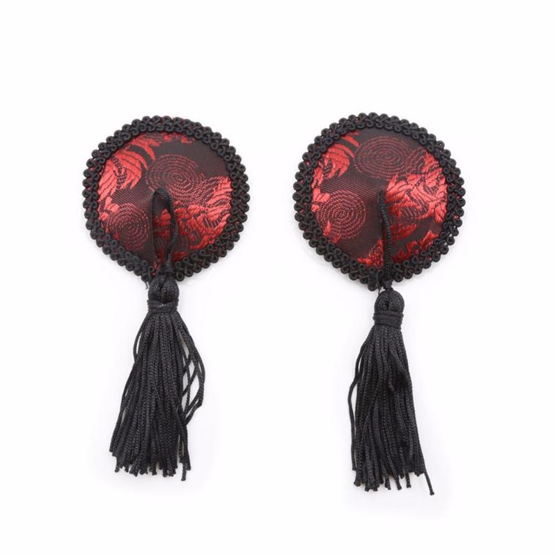 

Women Reusable Nipple Cover Lace Sexy Pasties Round Tepel Cover Tassels Tepel Self Adhesive Breast Petals Bra Accessories