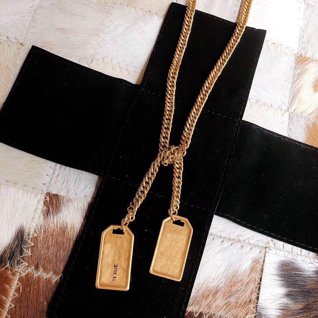 

Have stamps Fashion brand designer necklace belts Womens mens 14k gold chains Party Wedding Lovers gift engagement Luxury Jewelry for Bride, Silver