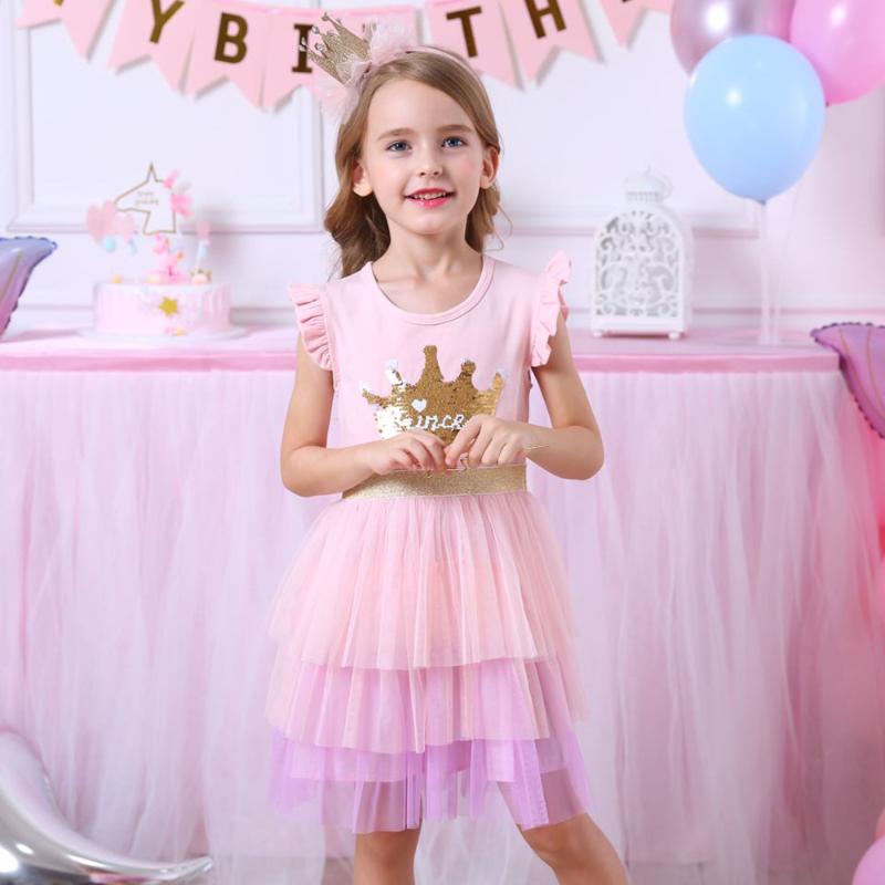 

VIKITA Brand Kids Princess Summer Dress for Kids Children Sequins Tutu Dresses Toddlers Sleeveless Vestidos Girls Casual Dress, Resh4593