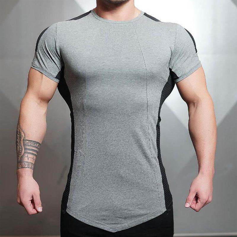 Hot Sale New Mens Tight Fitting Short Sleeved T Shirt Fitness ...