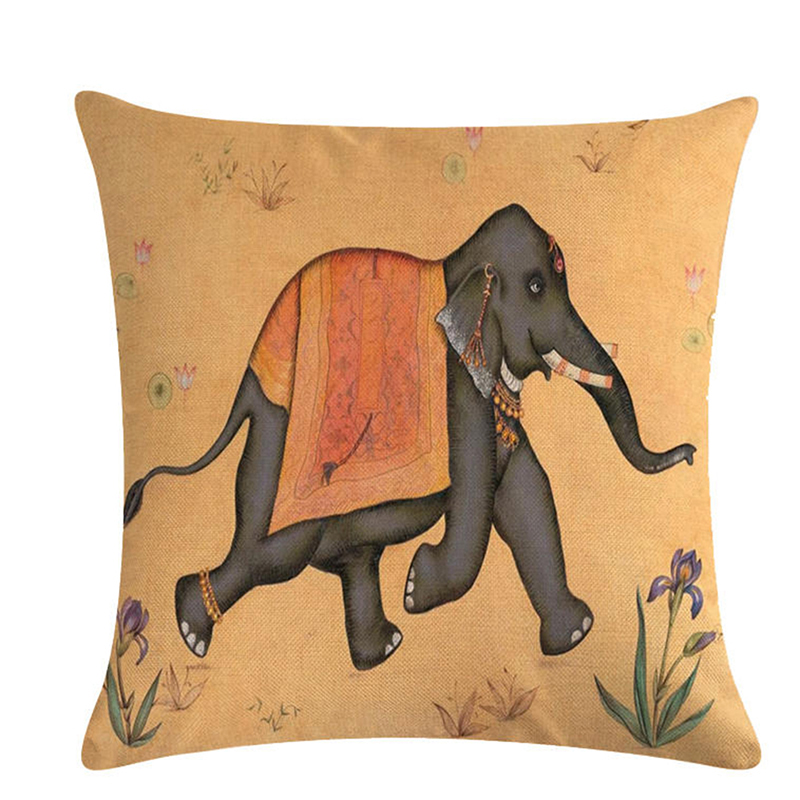 

Nordic Style Wild Animals Decorative Cushion Covers 45*45cm Vintage Linen Throw Pillow Cover For Sofa Couch Chair Seat Bed, Style 2