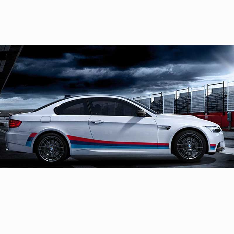 

2PCS/Set Car 3-Color Body Sticker BK Waterproof For BMW Pull Decal Sticker