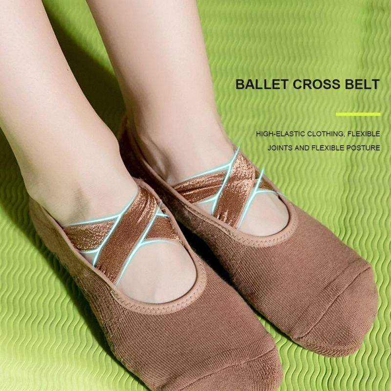 

Women Yoga Anti-slip Socks Non-slip Socks Backless Silicone Ladies Dance Ventilation Ballet Gym Fitness Pilates Cotton, Three belts f