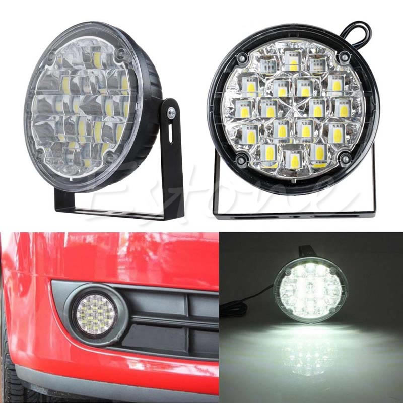 Daytime Running Light 2PCS DC12V 90mm COB Car DRL Round Shape Daytime Running Light White LED Lights