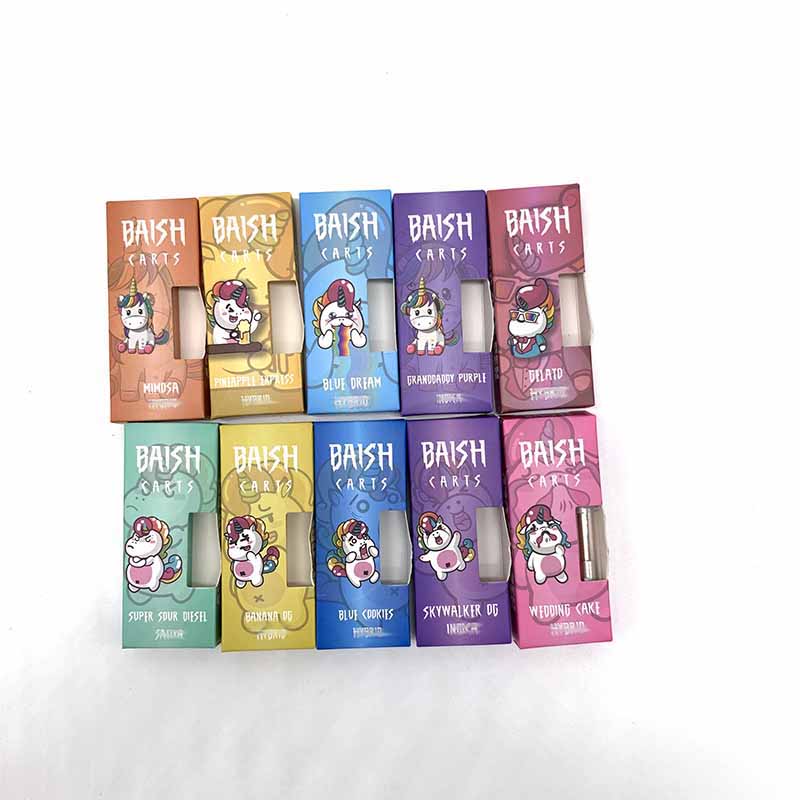 

wholesale Customize Baish 0.5ml 1.0ml Vape Carts Front Window Paper Box Packaging For Ceramic Coil Vape Cartridge Glass Vape Pen Box