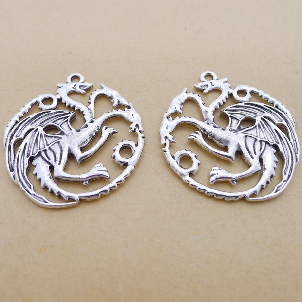 

A1951 Ancient Silver 50/ Package Alloy Dragon Accessories Group Diy Ornaments Parts 5.8 g