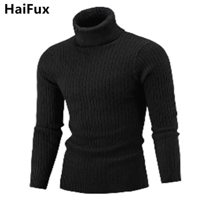 

Sweater Pullover Men 2018 Male Brand Casual Solid-Color Knitt Simple Sweaters Men Comfortable Hedging Turtleneck Men'S Sweater, White;black