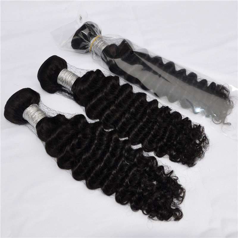 

Deep Curly human Remy hair Brazilian virgin hair 3 or 4pcs 8A Quality Hair Weave Bundles human curly Deep wave Natural Color, Free DHL