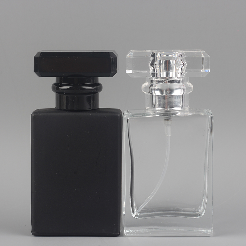 

Wholesale Black and Clear 30ML Square Flat Glass Perfume Spray Dispensing Cosmetics Portable Empty Bottle 50PCS/LOT