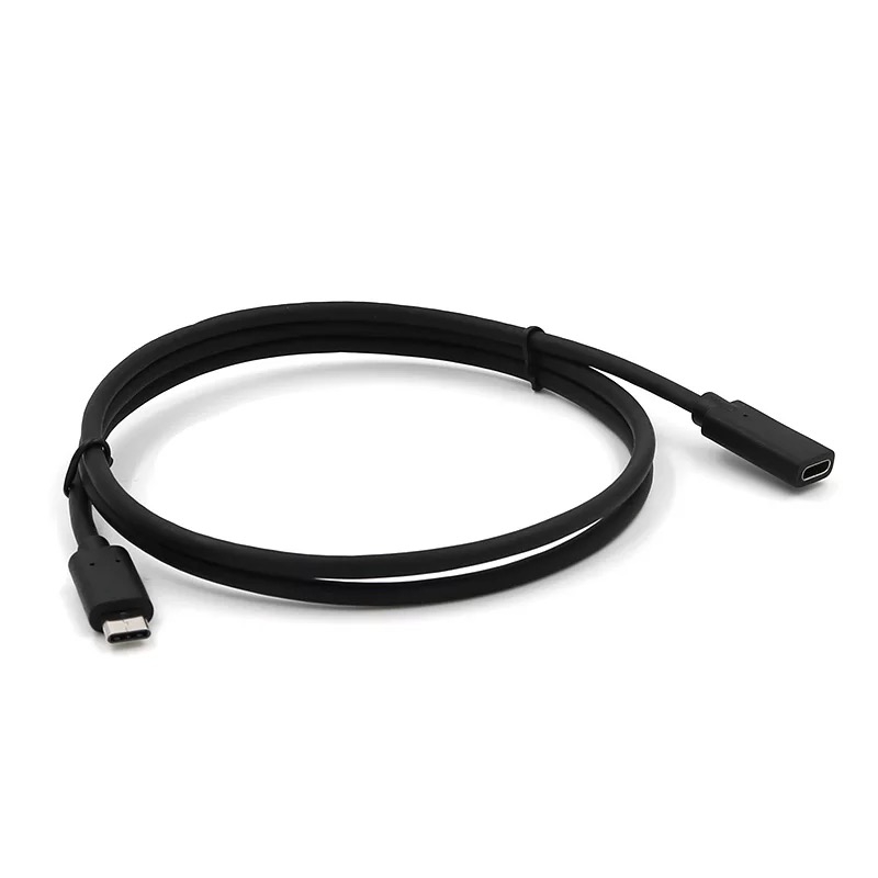 

High Speed Usb 3.1 Type-C Male To Female Charging / Audio / Video Transmission Extender Cable 100CM, Black