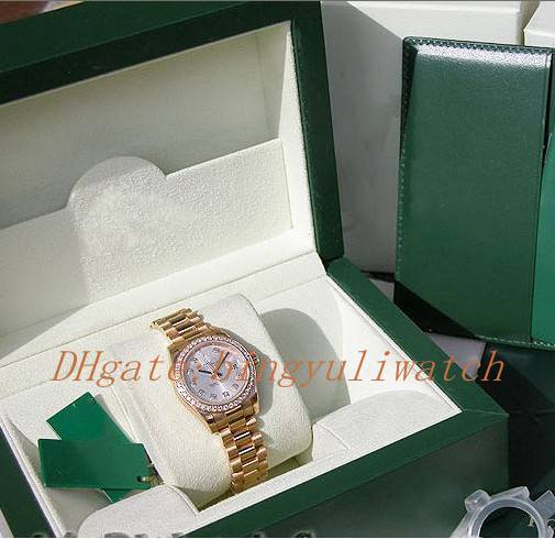 

Factory Sales Luxury 2813 automatic movement 26MM LADIES 18K YELLOW GOLD SILVER DIAMOND DATEJUST PRESIDENT #179138 with original box Diving, 01