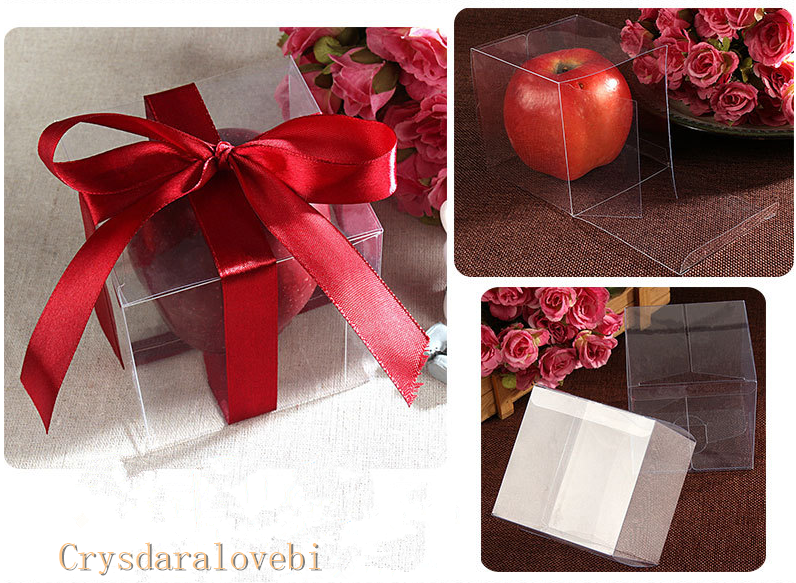 

50PCS/Lot Square Plastic Clear PVC Boxes Transparent Waterproof Gift Box PVC Carry Cases Packaging Box For jewelry/Candy