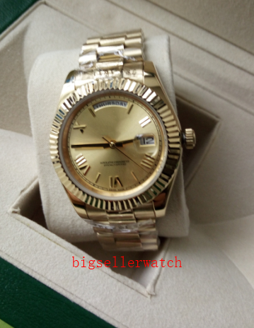 

Christmas gift Original box certificate Casual Modern Men's Watches Day Date 228238 President 40mm Yellow Gold Champagne Roman Dial Watch