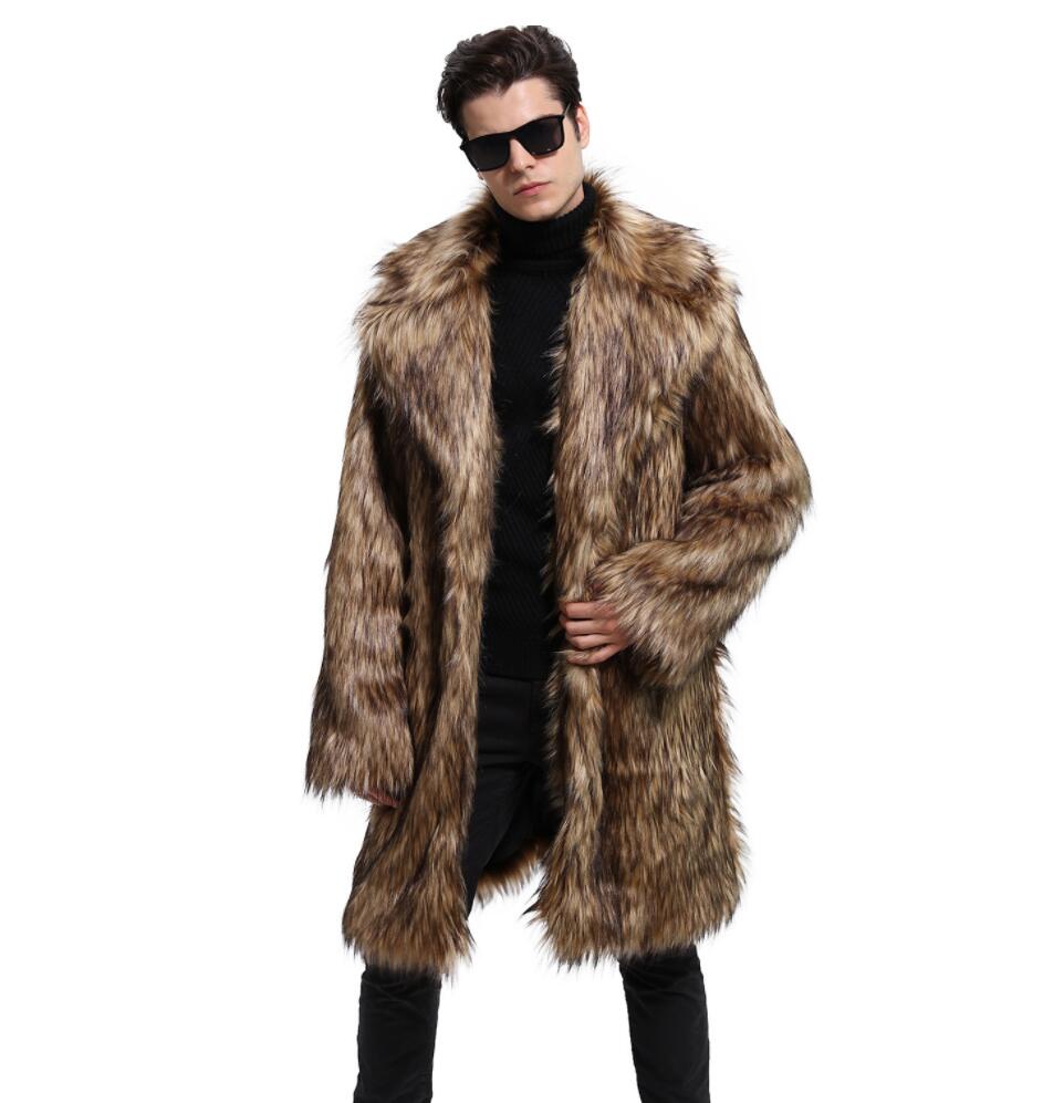 

Autumn brown faux mink leather jacket mens winter thicken warm fur leather coat men slim jackets jaqueta de couro B21