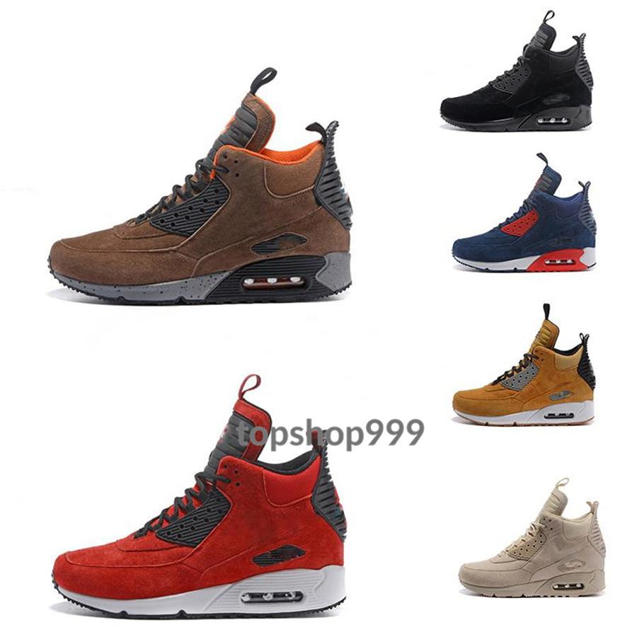 

(Wholesale Price) 90 90s Mid Mens Running Shoes With 6 Colors Top Men Sneakers Snow Winter Sneakerboot Black Green Designer Boot Size 40-45, #01