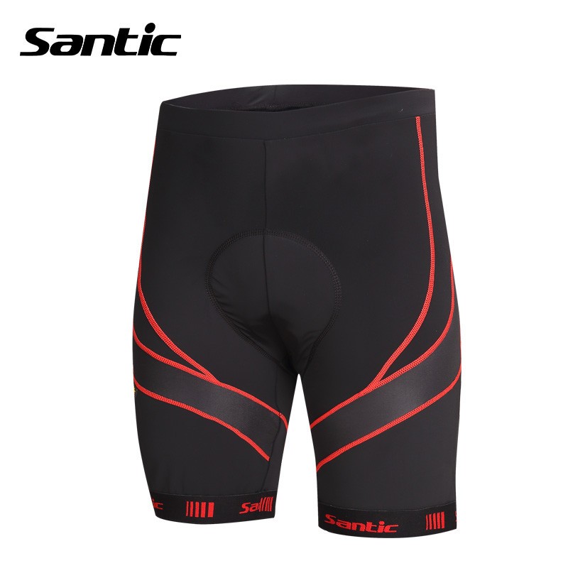 

Cycling Shorts Santic Men 3D Anti-Slip Gel Padded Quick Dry MTB Bicycle Clothing Anti-UV Bike Riding Leisure Sportswear, Red