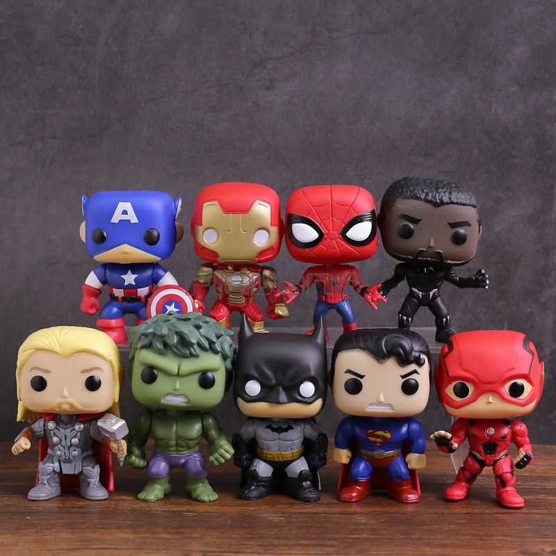 6x Action Figures Hulk Thor Batman Spider-Man Wolverine Captain America Kids Toy