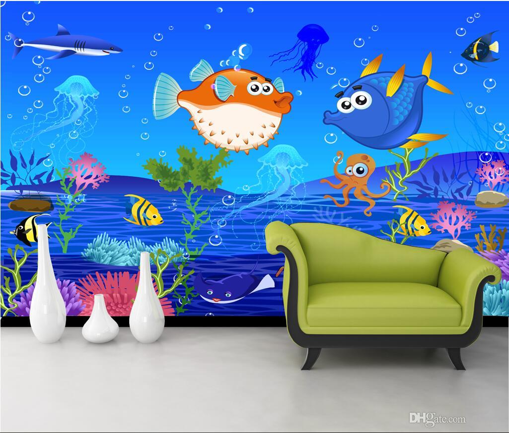 

3d room wallpaper custom photo non-woven mural Cartoon Underwater World Mural Amusement Park Mural Children's photo wallpaper for walls, Picture shows