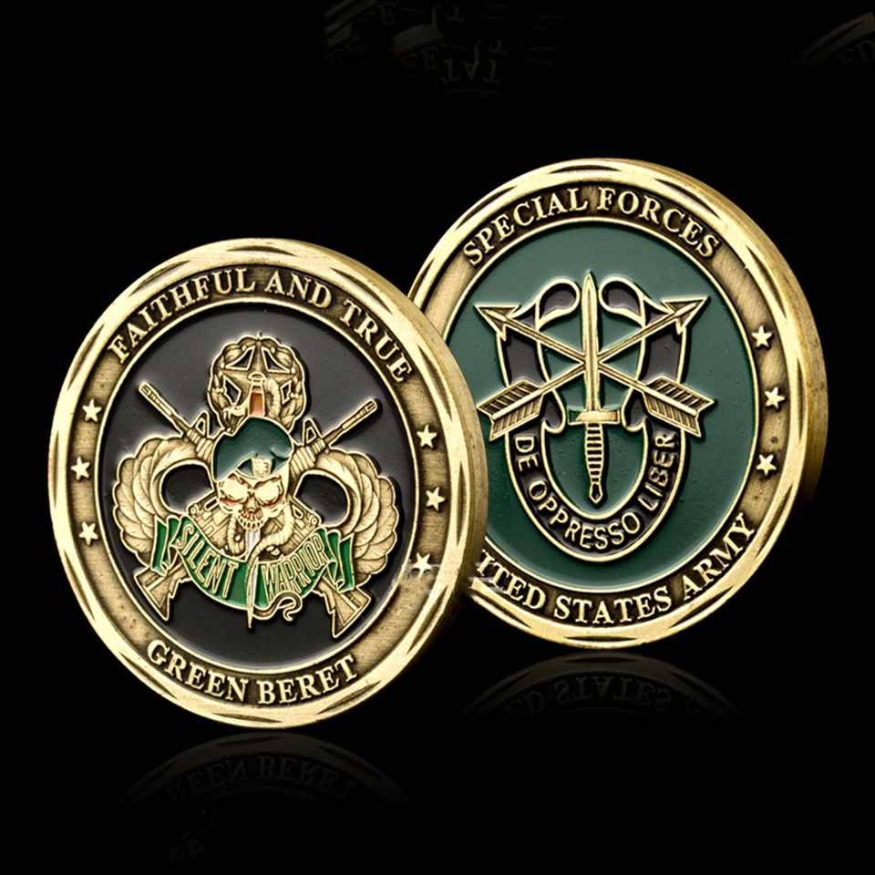 Gold Plated Challenge Coin Craft American Troops Pirate Rifle Sniper US Army 1oz Badge W/Capsule-image-521604677