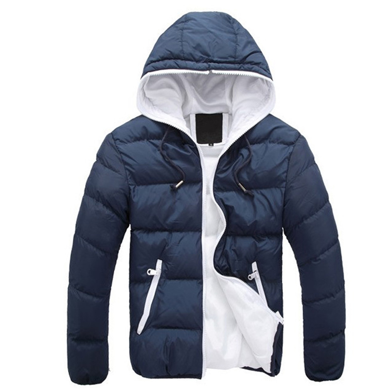 

Casual Men's Jacket Winter Parka Hooded XXL Zipper Thicken Coat Men's Warm Parka Snow Overcoat Plus Size Clothing, As picture