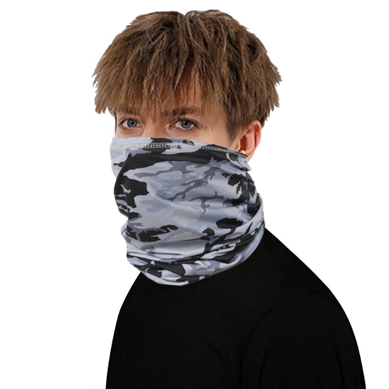 

Windproof Camouflage Bandana Hiking Scarves Men Women Cycling Face Mask Sports Arm Antiperspirant Towel Elastic Force Neck Scarf, White