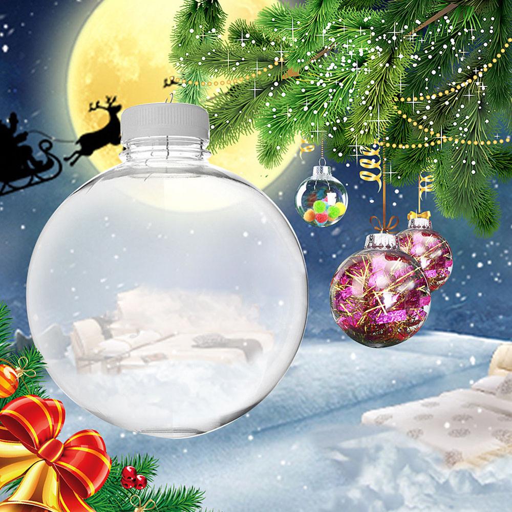 

New Christmas Tree Ornaments Transparent Shatterproof Plastic Xmas Baubles Balls Hanging Pendant Christmas Home Decorations