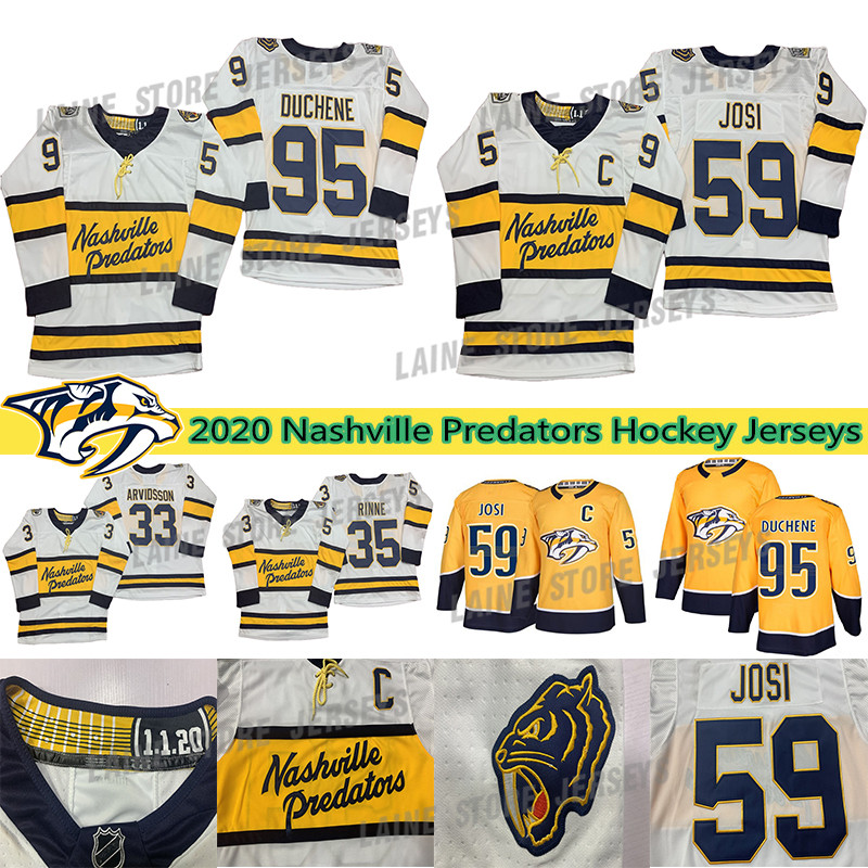 

Nashville Predators 95 Matt Duchene 59 Roman Josi 92 Ryan Johansen 9 Forsberg 35 Pekka Rinne Adult Size S-3XL All Stitche Hockey Jerseys, 2020 winter classic white
